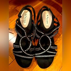 Black Blinged Sandals Size 8 from Nina's